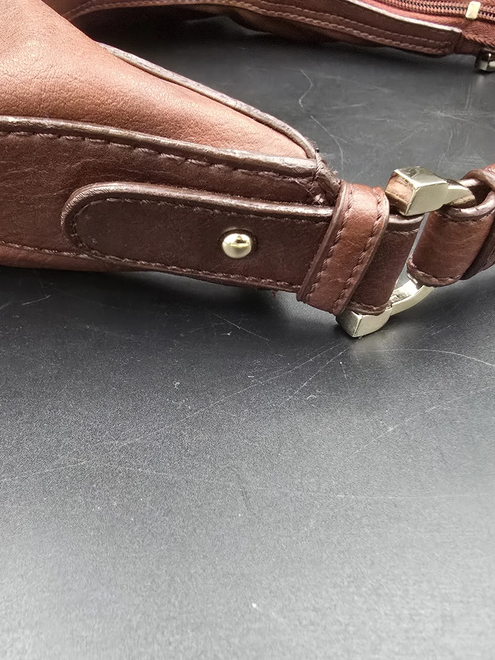 Liz Claiborne Chestnut Brown Leather Hobo Bag
